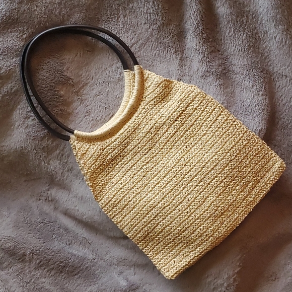 Vintage Seagrass Crochet Flowers Shoulder Bag - Picture 6 of 10